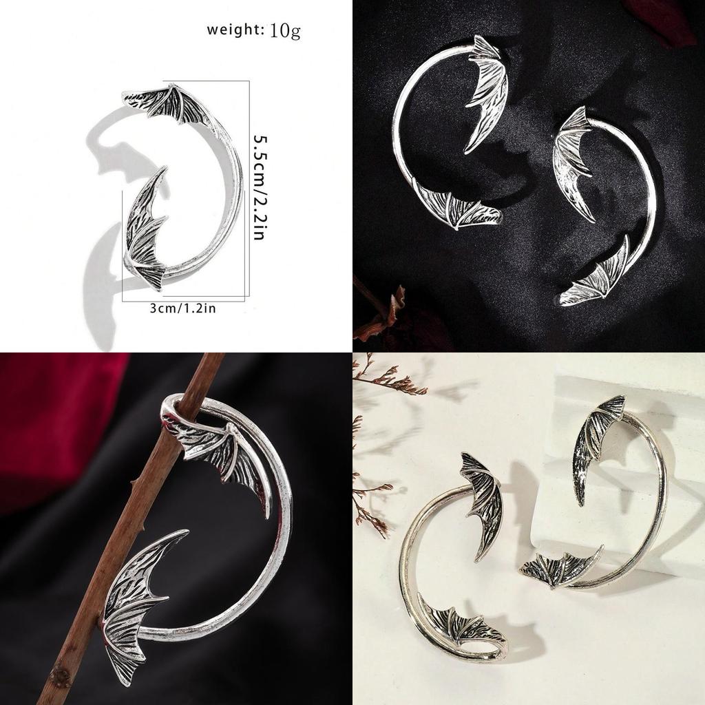 Halloween Ear Jewelry Demon Bat Alloy Gothic Accessories For Women