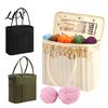 Langlebiger Garn-Organizer aus Canvas, Stricktasche mit mehreren Taschen und Löchern, Projektetui für Anfänger, Große Kapazität, Häkel-Organizer, Handarbeit