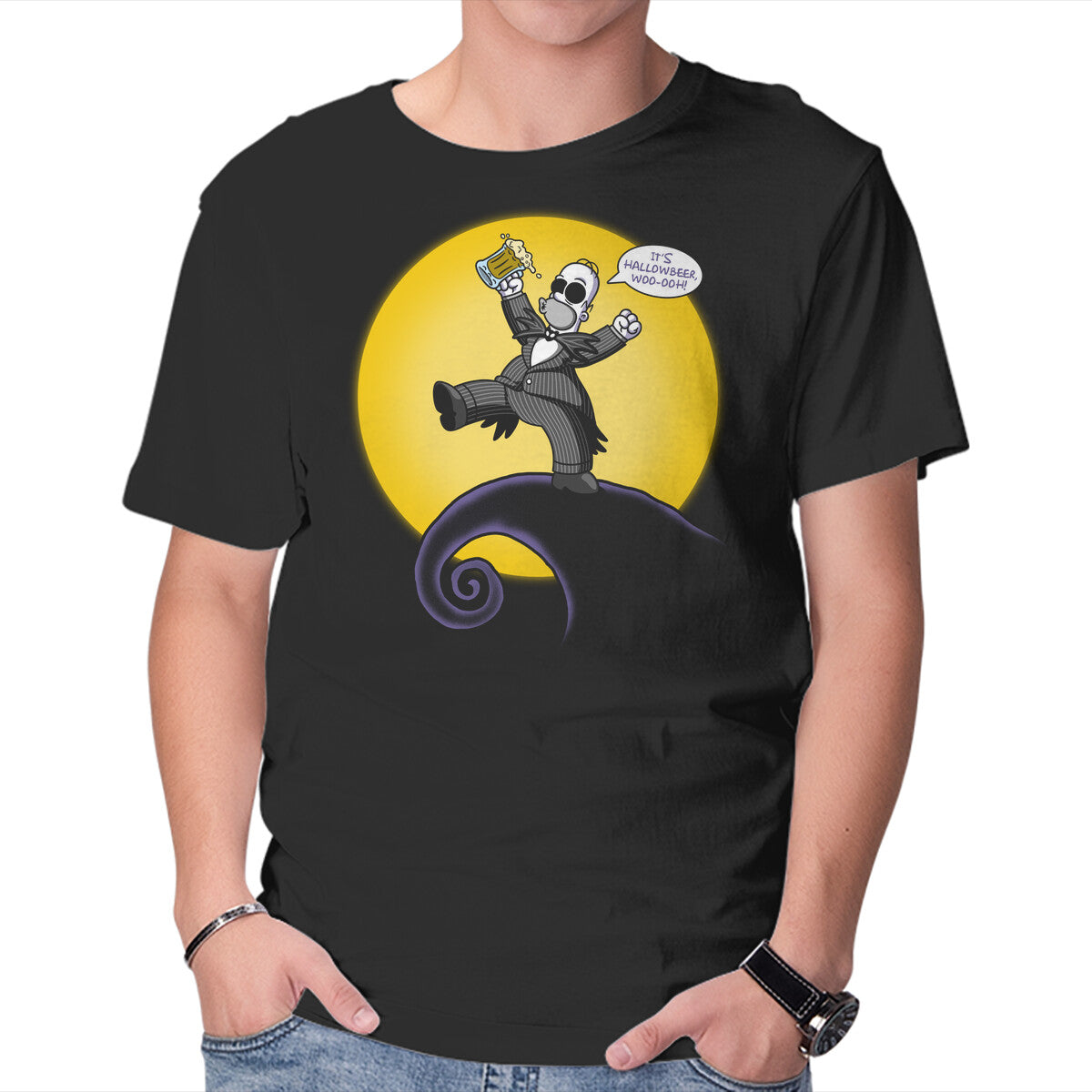 Unisex Crew Neck T-Shirt A Nightmare Before Beermas Graphic Short Sleeve Casual Tee XL