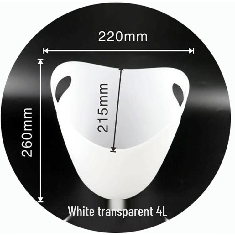 Yuanbao Transparent Plastic Ice Bucket for Wine, Beer, and Champagne - Handheld with Ears