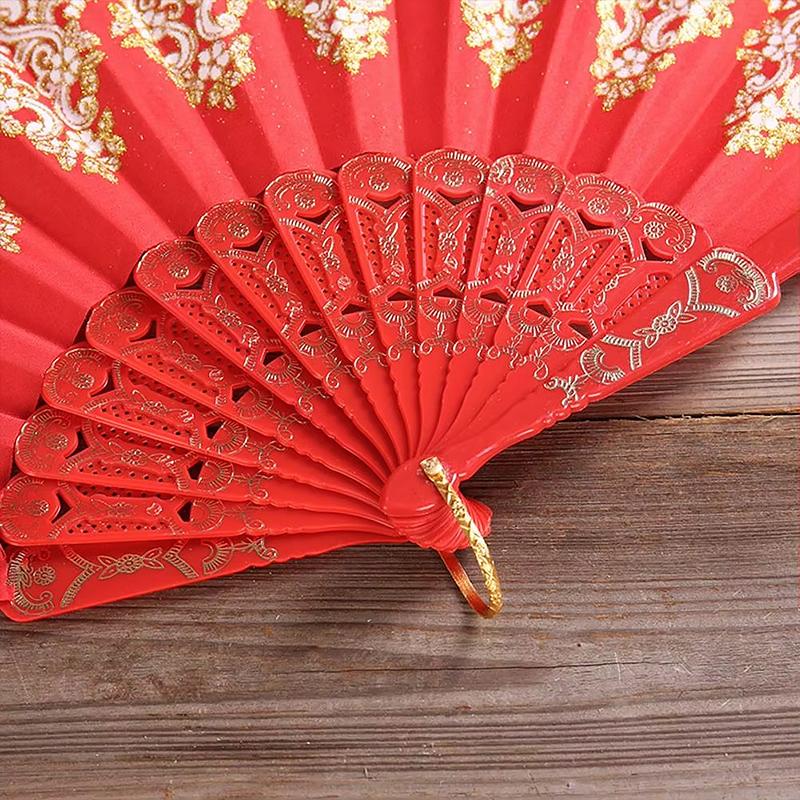 1PC Classica Gift Plastic Dance Performance Folding Colorful New Chinese Style Ancient Style Fan Elegant Carved Photography