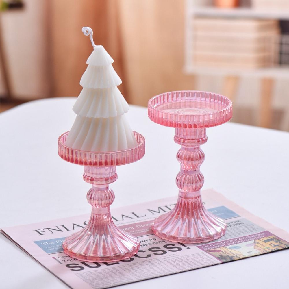 Creative Christmas Light Luxury High Footed Glass Candleholder Home Candleholder Base Romantic Wedding Table Creative Home Decor