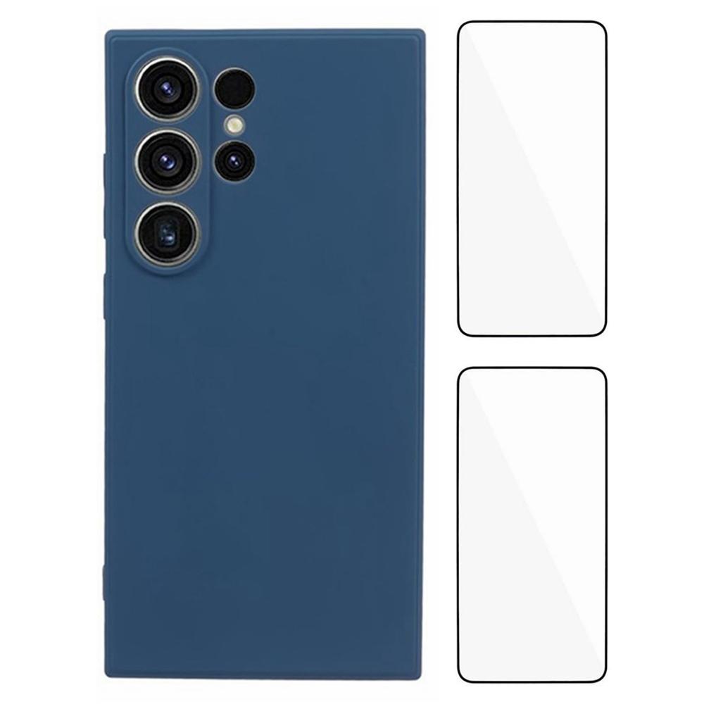 WANLONFENG RB3 Series For Samsung Galaxy S24 Ultra Case with 2Pcs Screen Film Precise Lens Hole Soft TPU Phone Back Cover