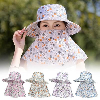 Fashion Sunshade Fisherman Hat Breathable Adjustable Wide Brim Hat Full Wrap UV Protection Tea Picking Cap Summer Outdoor