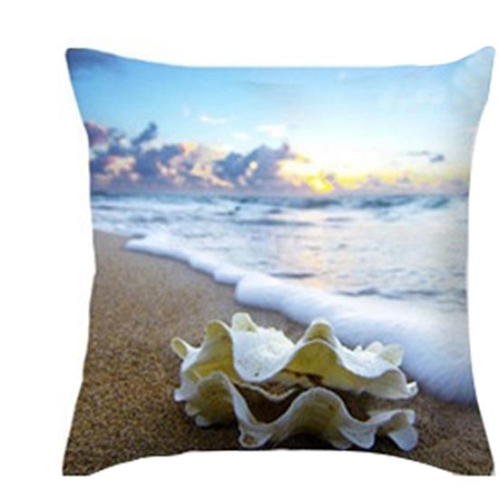 Boho Geometric Beach Painting Living Room Sofa Linen Cushion Cover Pillow Case