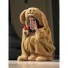 Women's Cute Cartoon Dog Coral Fleece Pajamas - Thick, Warm, Winter One-Piece Lounge Wear