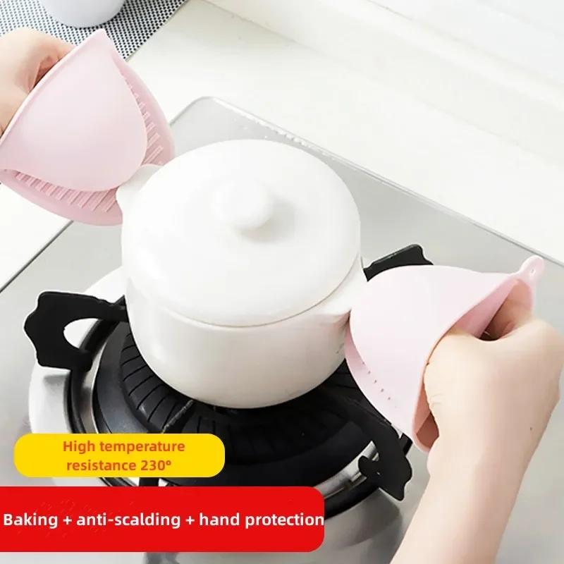 1pc Thick Silicone Heat Resistant Glove Oven Microwave Non-slip Anti-scalding Gripper Pot Holder Gloves Cooking Kitchen Tooling