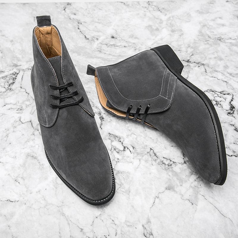 Fashion Golden Sapling Chelsea Boots Men's Retro Leather Shoes Casual Business Party Boot Men Leisure Formal Footwear Chaussures Hommes