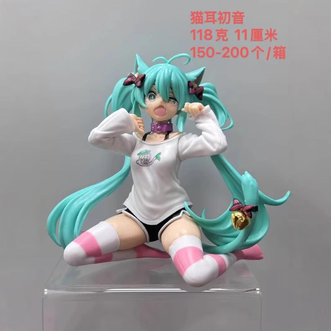 13CM Anime Hatsune Miku Figure Cat Ear Long Sleeve Clothes Ver Figure Toy Gift Collection Action Figure PVC Perfect Gift With box серый