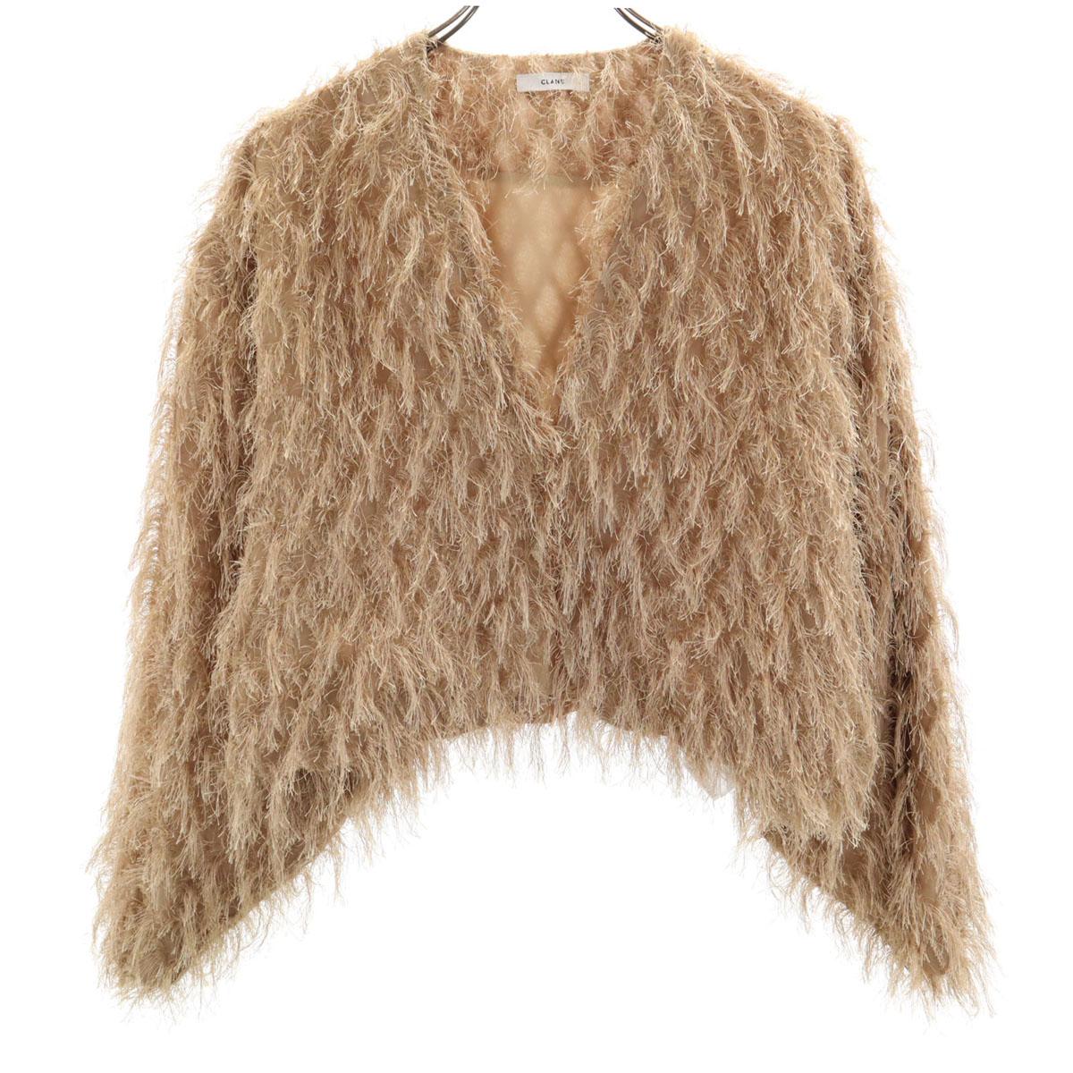 

CLANE Болеро с длинным рукавом и бахромой крест-накрест 2 бежевый Женский Б/У