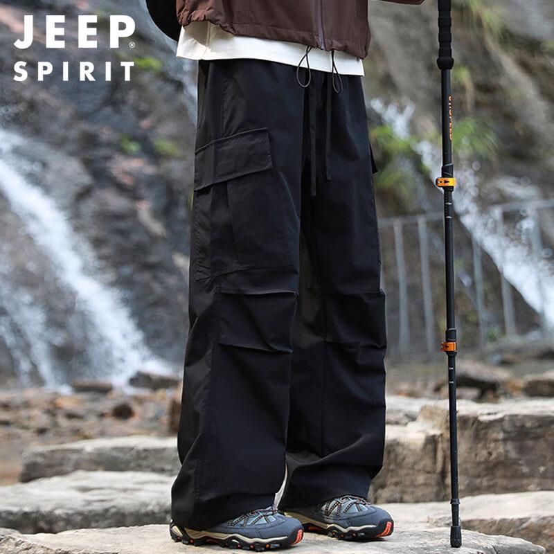 JEEP SPIRIT Men's Fall/Winter Loose Fit Cargo Hiking & Casual Pants