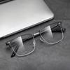 Počítačové brýle pro muže ženy kovové čtvercové polorámové průhledné brýle módní brýle proti modrému světlu