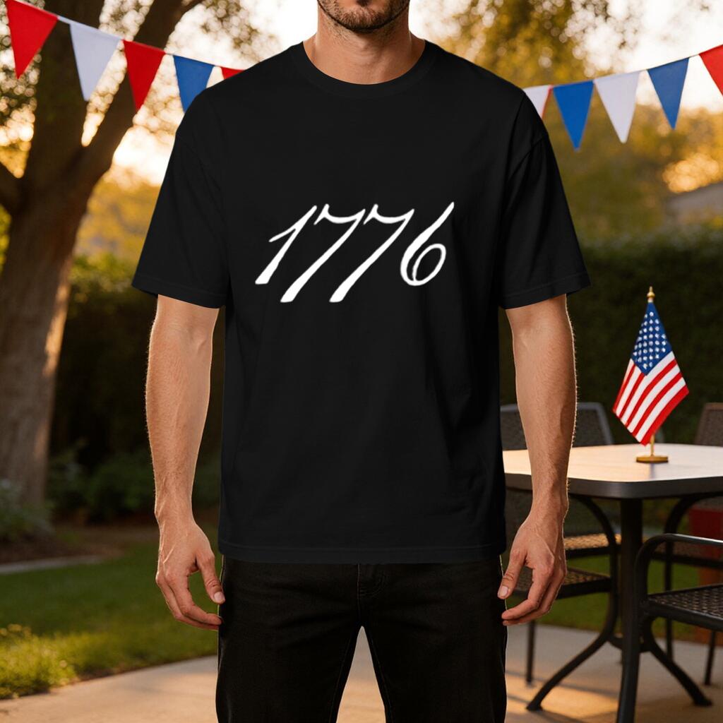 Men's 1776 Independence Day Ice Silk T-Shirt Casual Sport Short Sleeve Tee Lightweight Breathable Fabric Comfortable Fit