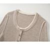Elegant 60s Count Wool Round Neck Slimming Sweater - Women's Spring/Autumn Style, Faux Two-Piece Design