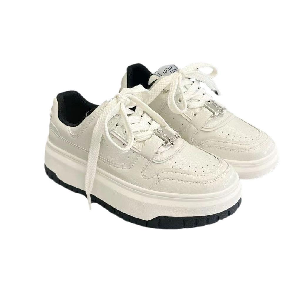 2024 neue koreanische Version lässige Board-Schuhe Burst-Muster Explosion weiße Schuhe Nische dicke Sohle erhöhend Mode Sportschuhe Tide