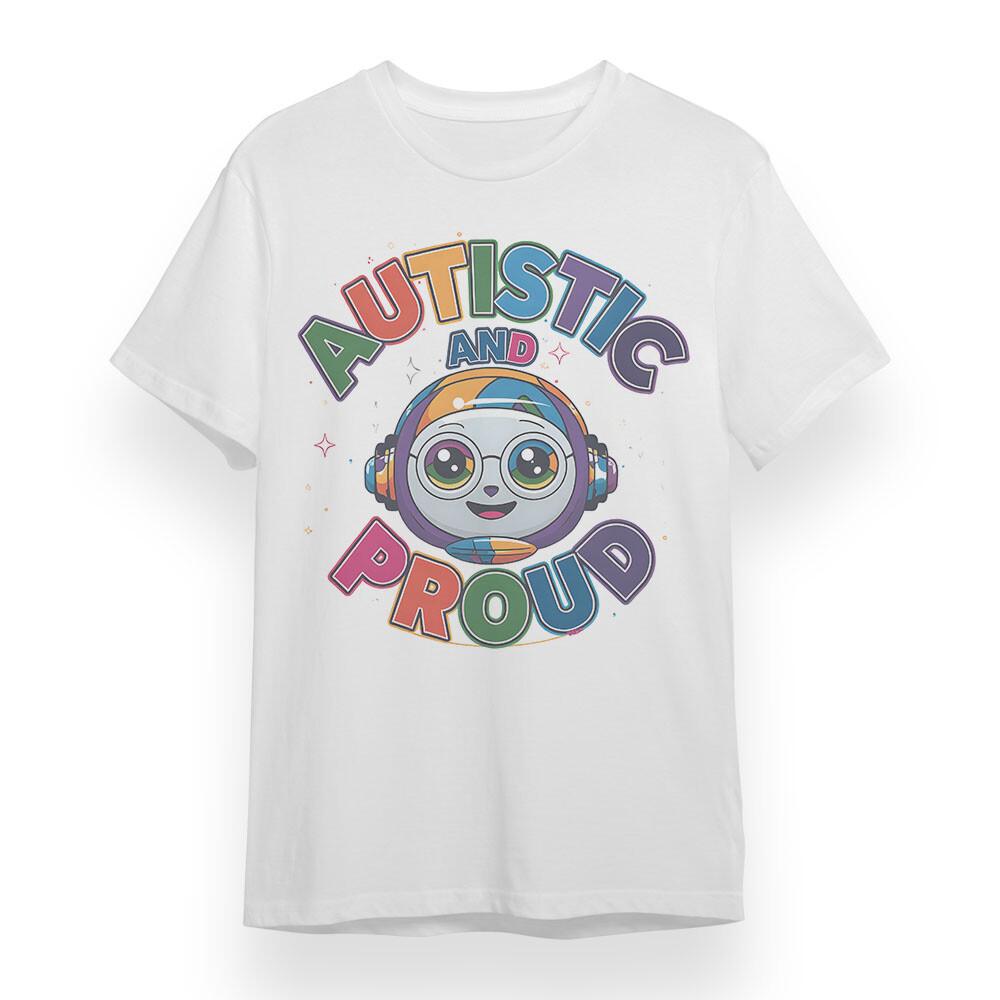 

Men s Oversize T-shirt With Autistic And Proud Print Unisex 100% Cotton Tee USA 4XL