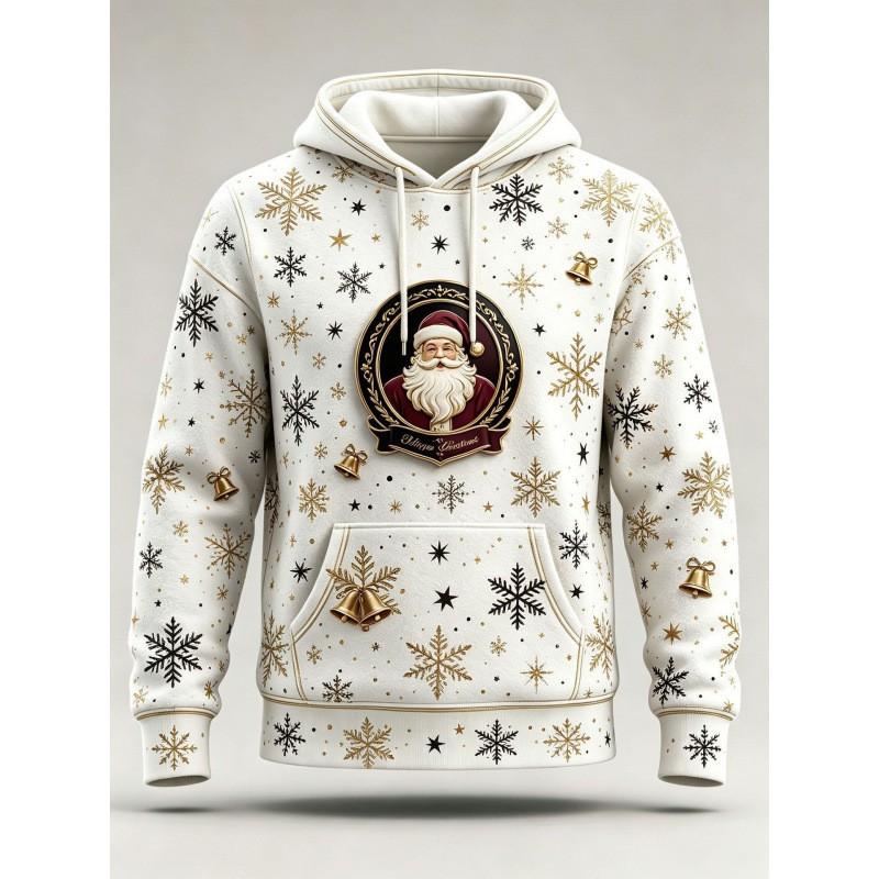Christmas Hoodie 3D Print Loose Fit Long Sleeve Sweatshirt Men Women Youth Casual Winter Wear
