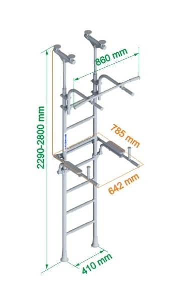 Teenager Plus extension gymnastics ladder - white and black