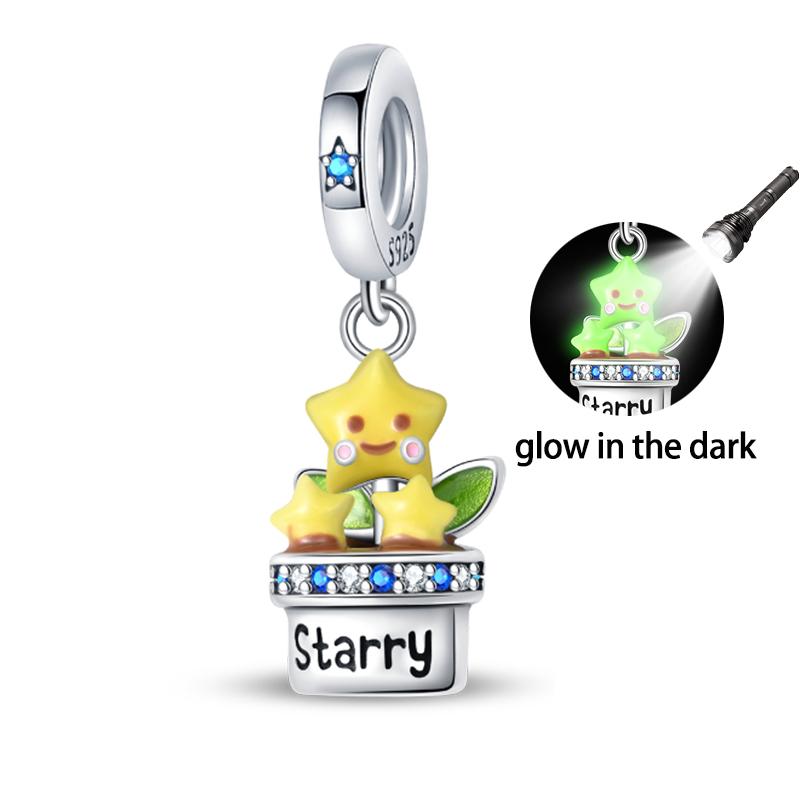 Copper Glow-In-The-Dark Firefly Butterfly Deer Charms Beads Pendants Fit Qikaola Original Bracelets Diy Birthday Jewelry