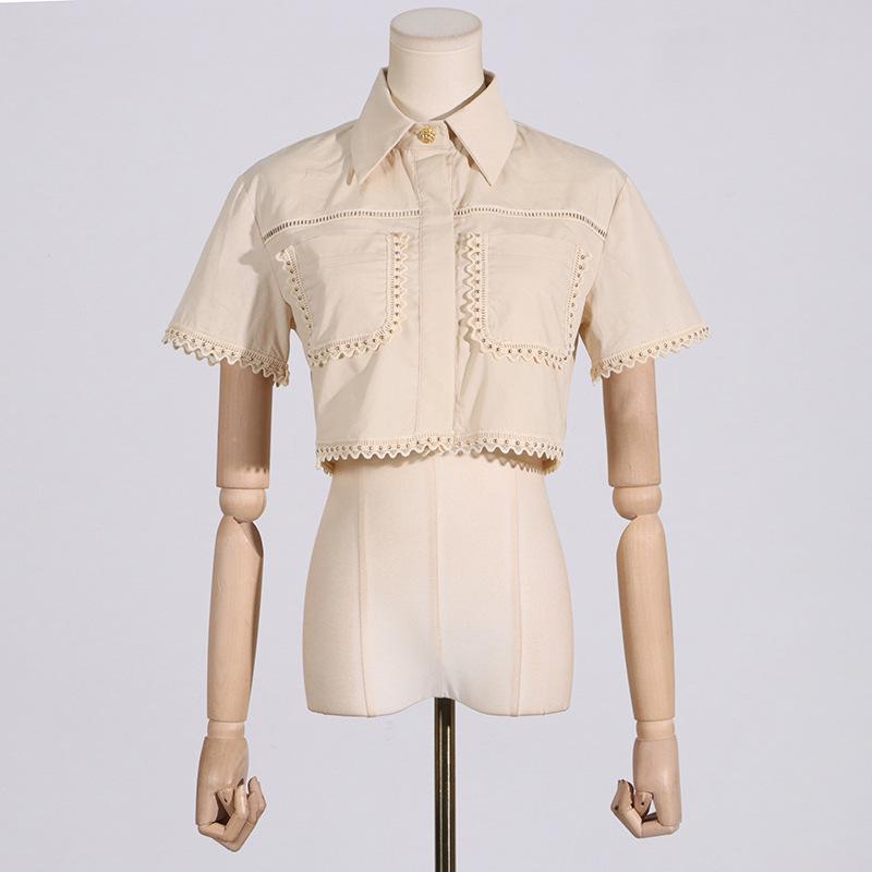 2025 Chic Two-Piece Set: Embroidered Stand-Up Collar Blouse & Long Skirt