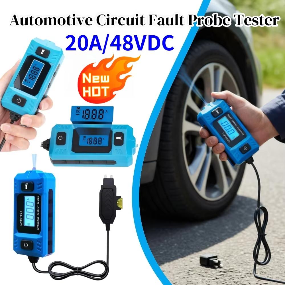 48V Range 0.01~19.99A Car Circuit Tester Current Test Fuse Diagnostic Tool Repair Detector Galvanometer Automotive Accessories