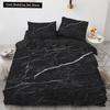 Marble King Queen Duvet Cover Cool Black and White Texture Pattern Bedding Set for Teens Adults 2/3pcs Polyester Quilt Cover