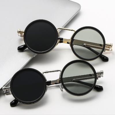 Adjustable Tint Sunglasses Polarized for Men and Women 1-9 Gear Manual Dimming Round Metal Frame UV400 ND Filter Sunglasses for Fishing and Driving