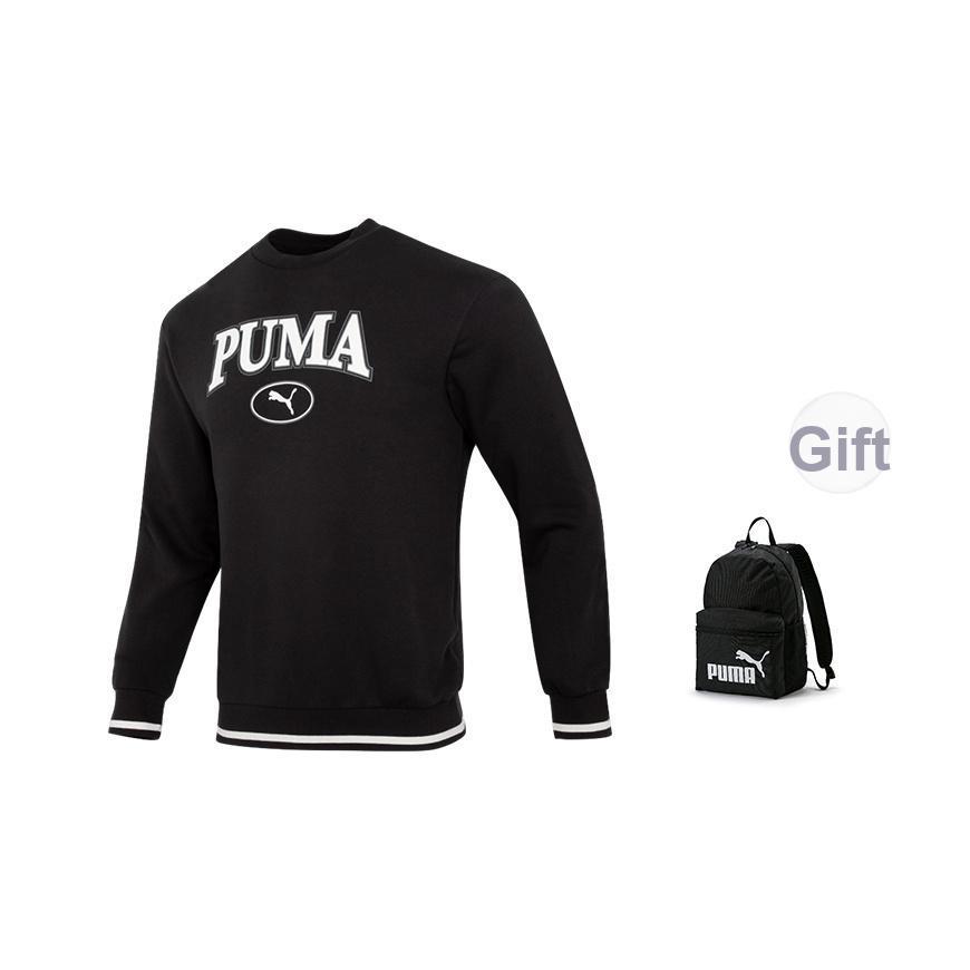 Puma Harf Spor Gündelik Kazak Amerikan Vintage Sweatshirt Erkek sweatshirt Siyah 678422-01