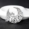 Rhinestone Inlay Brooch Pin Alloy Decor Badge Fashion Lapel Ornament  Gift
