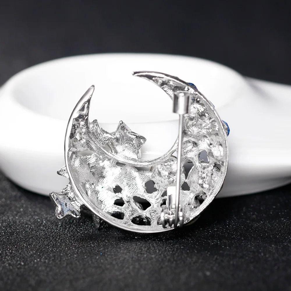 Rhinestone Inlay Brooch Pin Alloy Decor Badge Fashion Lapel Ornament Gift