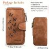 Women's Long Wallet with Butterfly Pattern 1 Piece Multi-functional Wallet Portable Snap Button Coin Purse Perfect for Cat Lovers Birthday Gift Daily