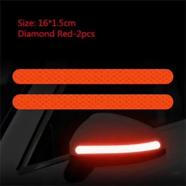 2PCS Car Reflective Sticker Car-styling Rearview Mirror Sticker Safety Warning Reflective Sticker Car Strip Stickers Exterior