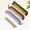 PU Leather Pen Holder Brass Snap Closure Fine Stitching Cute Pencil Storage Pouch for Kids Student School Office Stationery Gifts