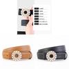Womens Pearl Embellished Leather Belt With Alloy Buckle For Casual Dress And Jeans Accessories