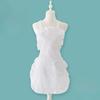 Long Pink Heart Apron, Ruffled Design with Pockets, Cute And Vintage Women'S ApronMaid Dress