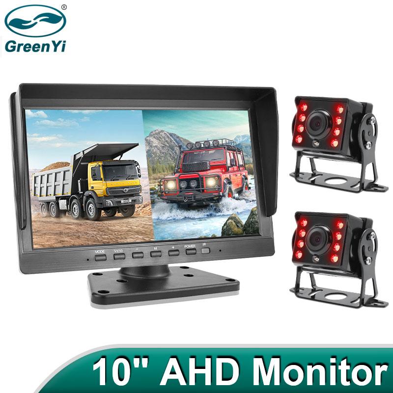 

GreenYi 10-дюймовый IPS-экран AHD 1920x1080P Запись DVR Монитор для грузовика и автомобиля с ИК-камерой заднего вида ночного видения для автомобиля
