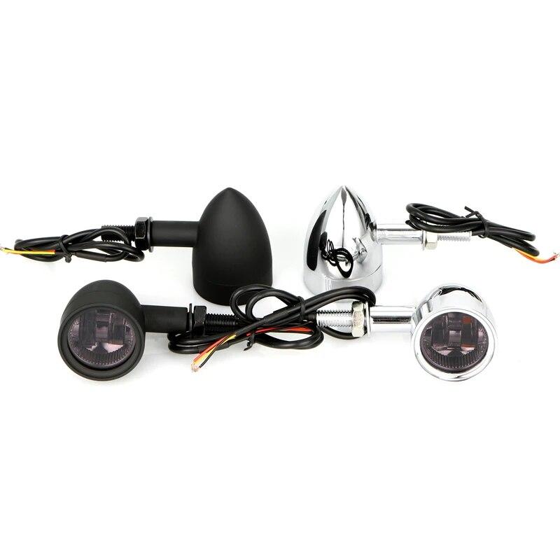 Uniwersalny Motocykl Mini Kierunkowskaz Bursztynowe Lampki Wskaźnikowe 10mm dla Honda Yamaha Kawasaki Custom Cruiser Bobber Chopper