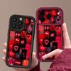 Red Heart Pattern TPU Phone Case For iPhone Air 16e 17 16 15 14 Pro Max 13 12 Pro 15 16 14 Plus Shockproof Soft Silicone Cover