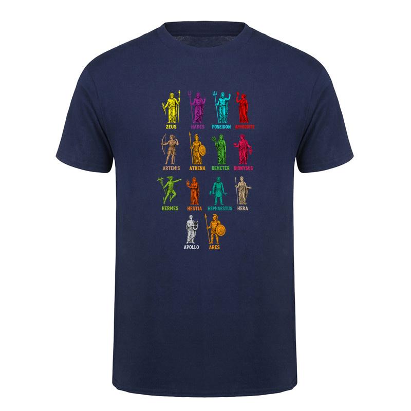 Greek Mythology Gods Of Greece T Shirt Colorful Ancient Gods Graphic Tshirts Unisex Vintage Style Da817