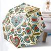 1pc Floral Hearts Automatic Opening/Closing Folding Umbrella with 8 Ribs,Windproof Portable Sunshade Umbrella Holiday Gift Yy260401023