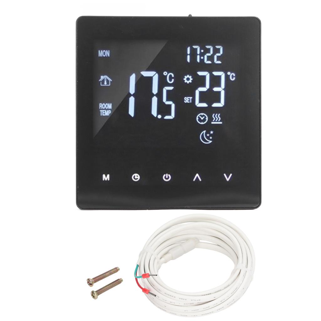 Thermostat APP Dual Display Temperature Controller for Floor Heating with 16A Electric Heating Belt 3 m Cable AC