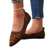 European and American Shallow Mouth Square Head Flat Sole Single Shoes Women's Foreign Trade Work Shoes Retro Leopard Print Suede Large Size