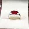 Ruby Oval Cut Gemstone With 925 Sterling Silver Ring For Men's #B545 JL375686404473