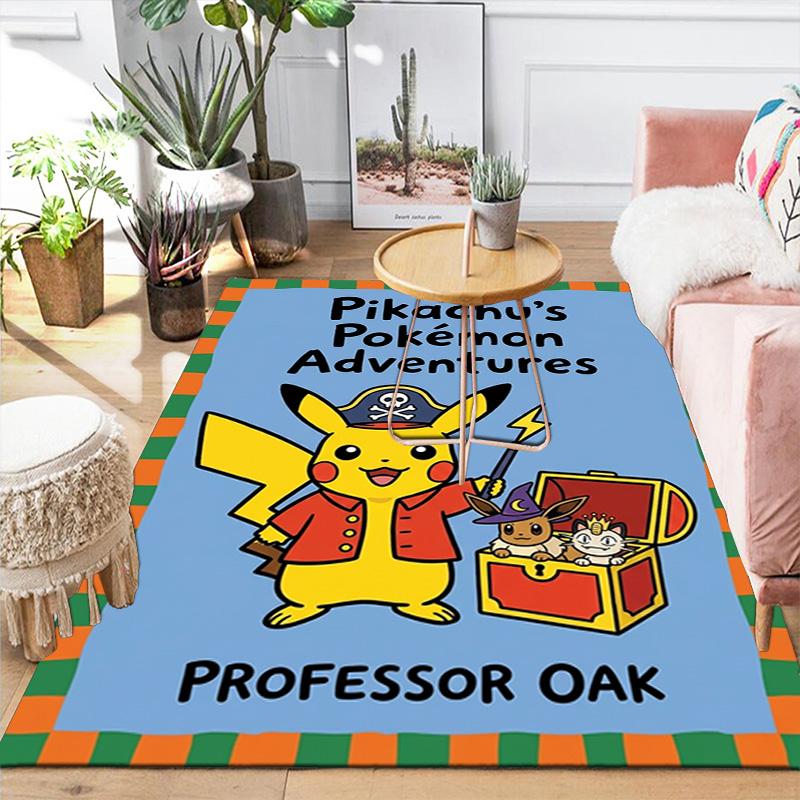 Pokémon Soft Area Rug with Cartoon Anime Print Non slip Washable Design, Perfect for Kitchen Bedroom Living Room Use THW