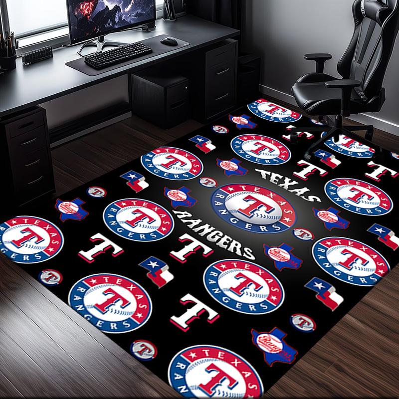 Texas Baseball Rug Office Carpet Non-Slip Mat, Chair Rug Floor Covering for Gaming, Bedroom, Living Room , Home Decor Christmas Gift