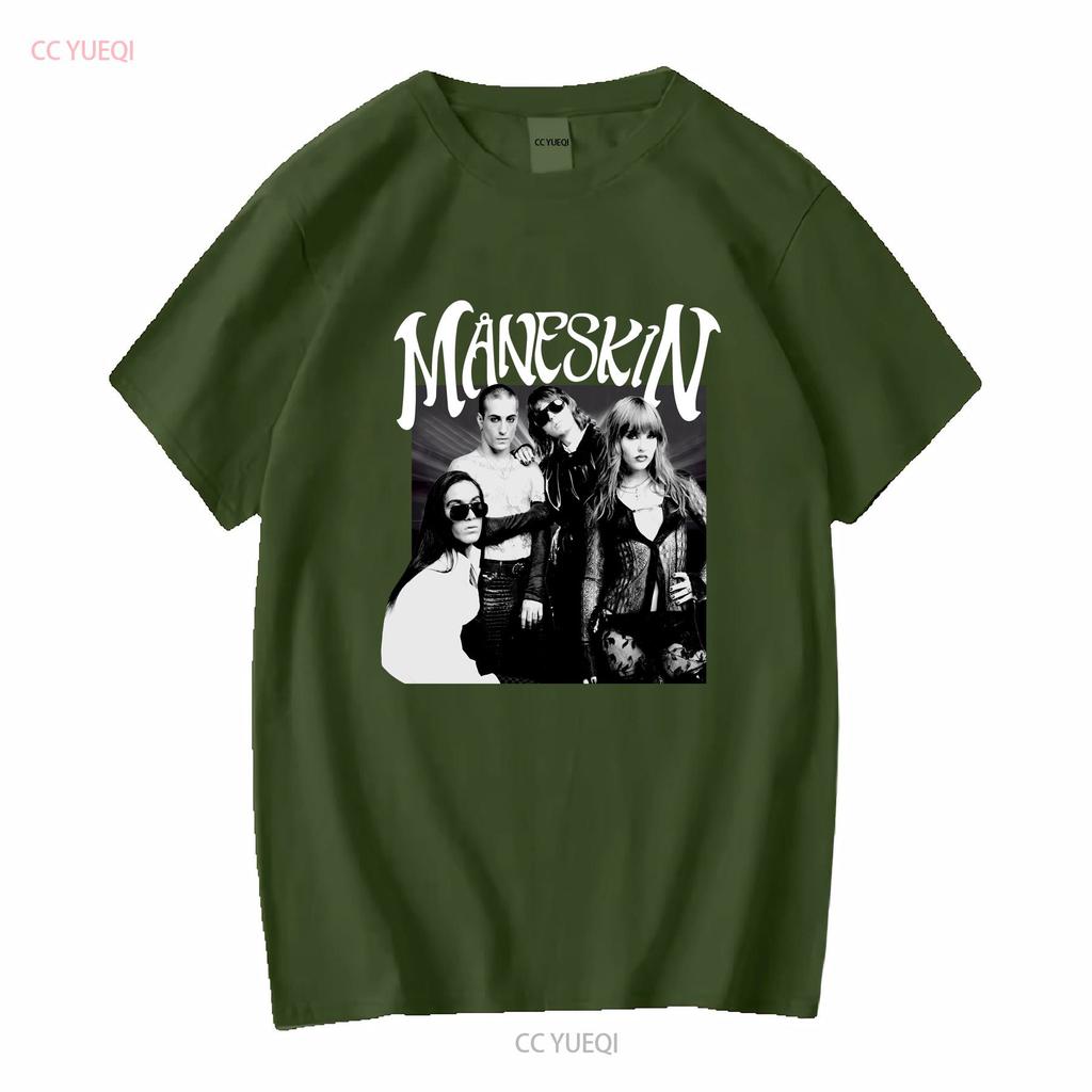 Måneskin T Shirt Vintage Maneskin Tour 2023 AN28399 Long Sleeves Vintage Washed Casual Breathable Unisex Graphic Fashion