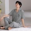 Pajamas Men's Summer Modal Thin Short Sleeve Trousers 1011 New Pullover Loose Youth Homewear Set