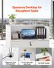 Reception Desk, 60 Cm Rectangular Front Counter Table, Modern Office Reception Desk with Drawer, Small Minimalist Retail Counter Table for Checkout,