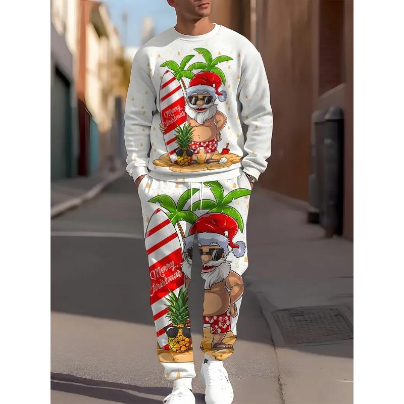 Christmas Clothing Set Spring Autumn Men Women Fashion 3D Print 2PCS Suit Casual Sportswear Sweatshirt Jogging Pants 2Pcs Sets