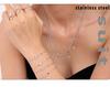 Oumeika Titanium Steel Jewelry Set: 26 Zircon-Inlaid Letters, PVD Gold-Plated Necklace, Bracelet, Earrings, and Ring.